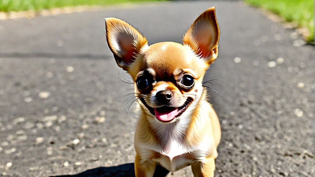 Laughing Chihuahua Puppy with a Funny Expression