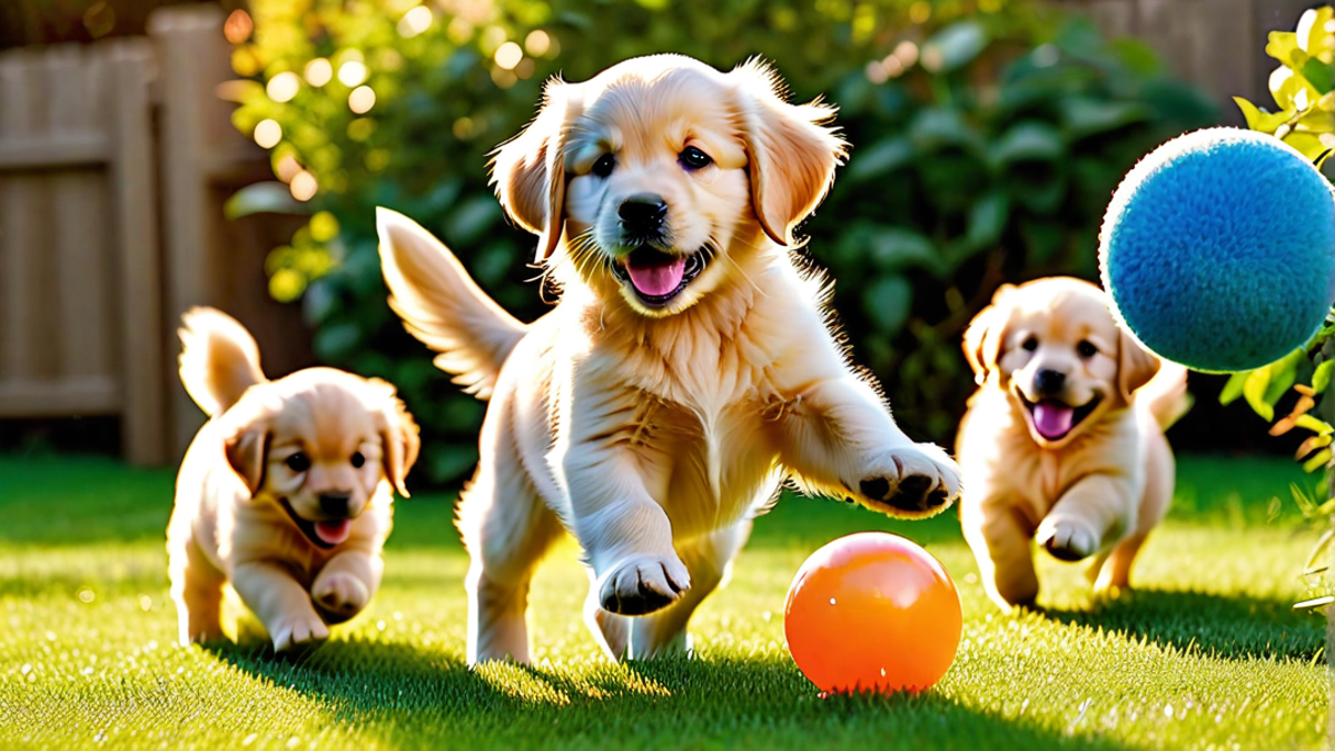 Learning to Fetch: Golden Retriever Puppies in the Garden