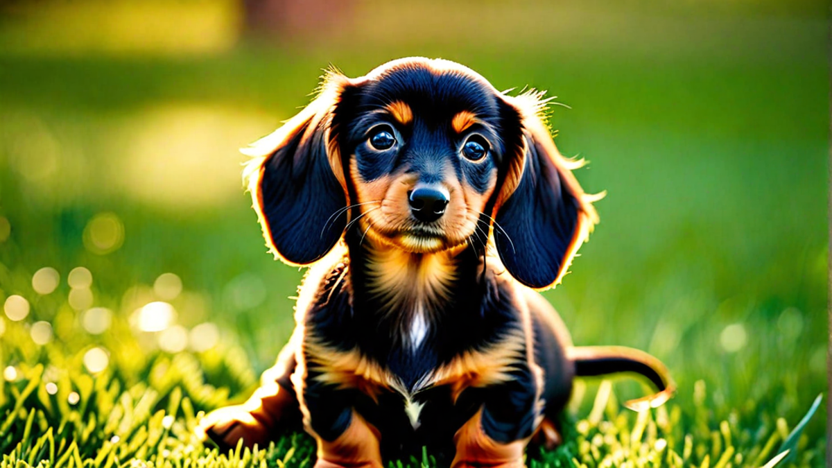 Long-Haired Dachshund Puppy in the Sunlight