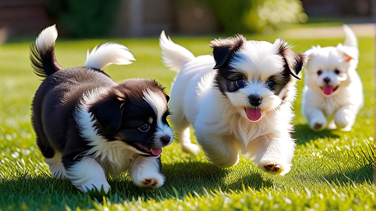 Maltese Puppies Playing Together