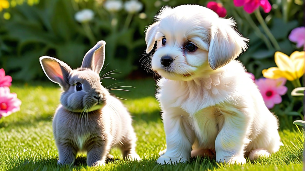 Maltese Puppy Making a New Friend