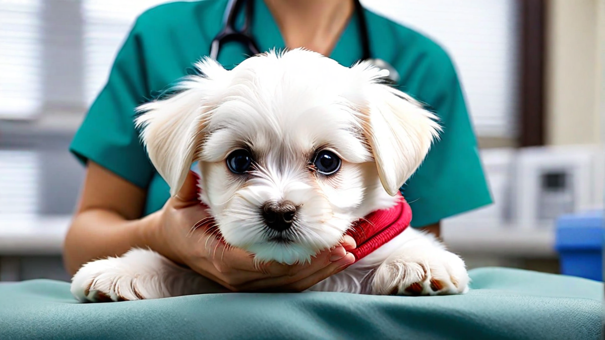 Maltese Puppy at their First Vet Visit