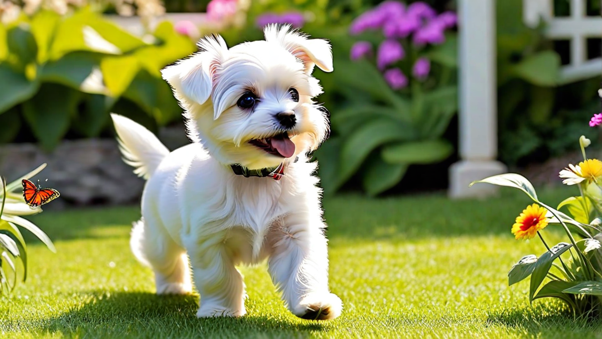 Maltese Puppy in the Garden