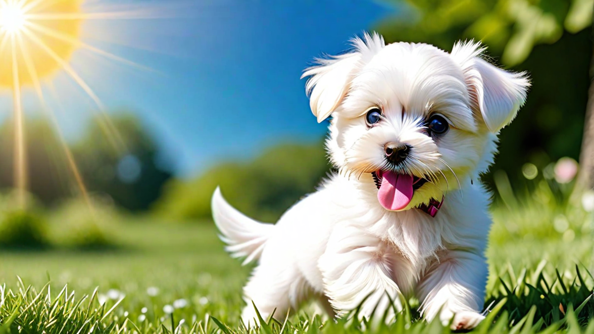 Maltese Puppy on a Sunny Day