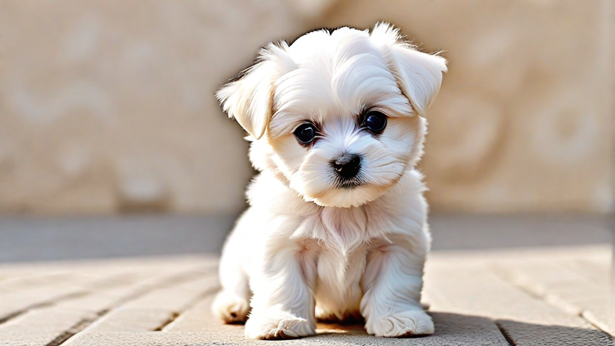 Maltese Puppy with a Funny Haircut