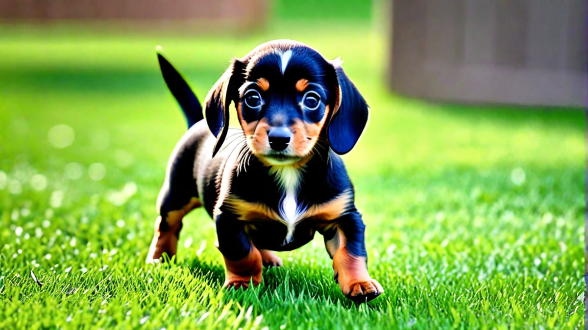 Miniature Dachshund Puppy Being Adorable