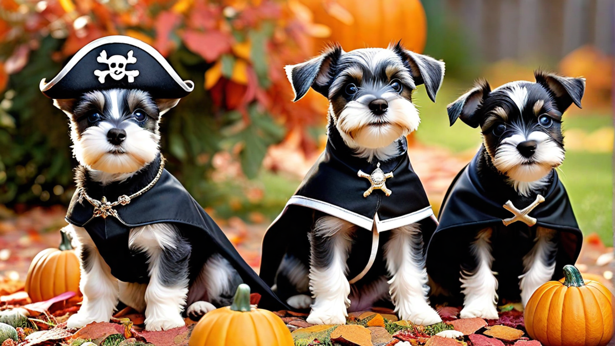 Miniature Schnauzer Puppies’ First Halloween Costumes