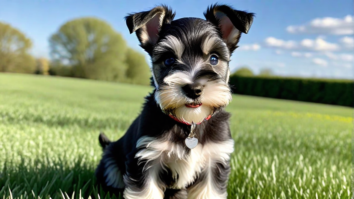 Miniature Schnauzer Puppy Enjoying a Sunny Day