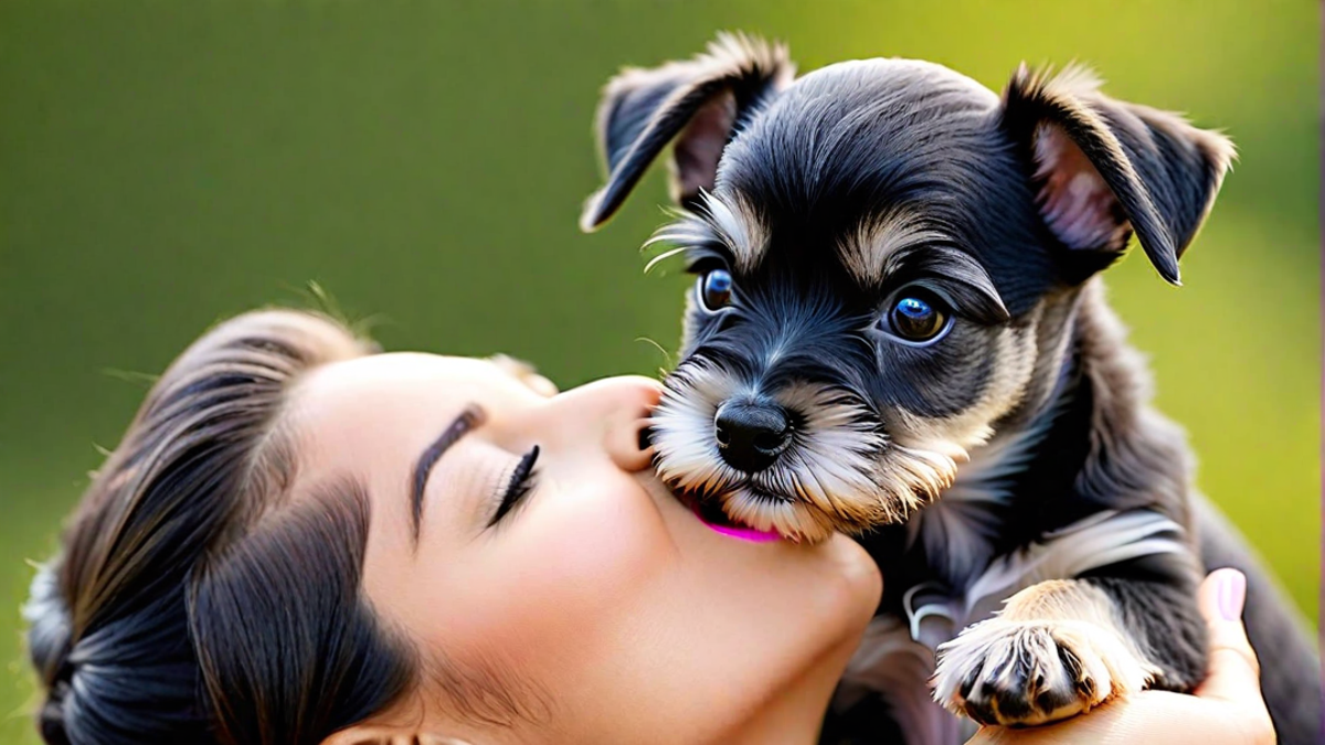 Miniature Schnauzer Puppy Kisses