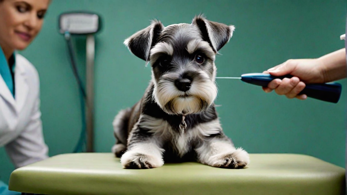 Miniature Schnauzer Puppy’s First Vet Visit