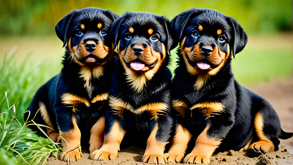 Muddy Paws: Rottweiler Puppies After Playtime