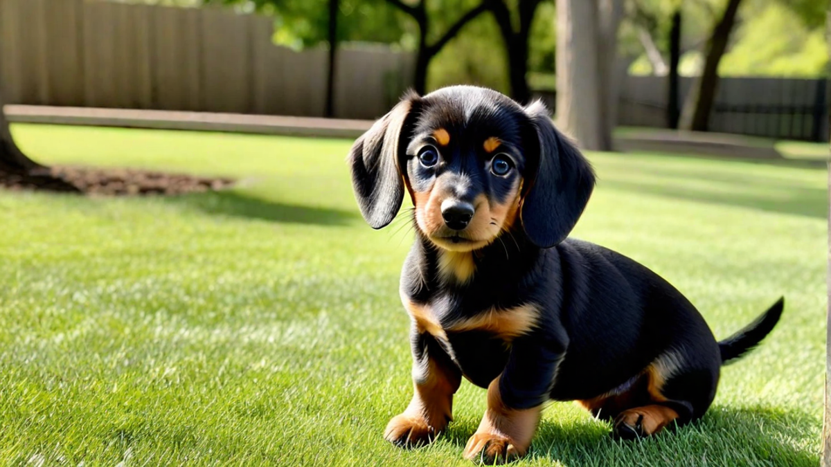 One Dachshund Puppy Standing Out from the Litter