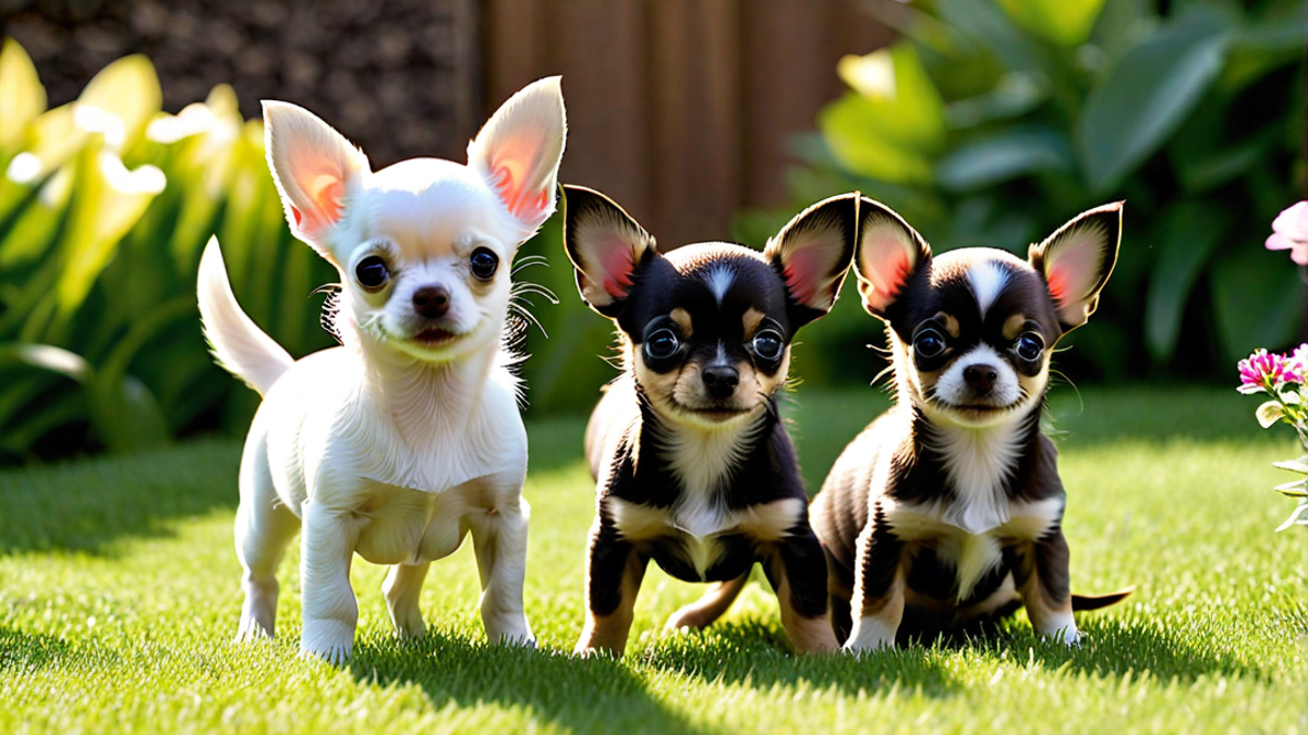 Playful Chihuahua Puppies in the Garden