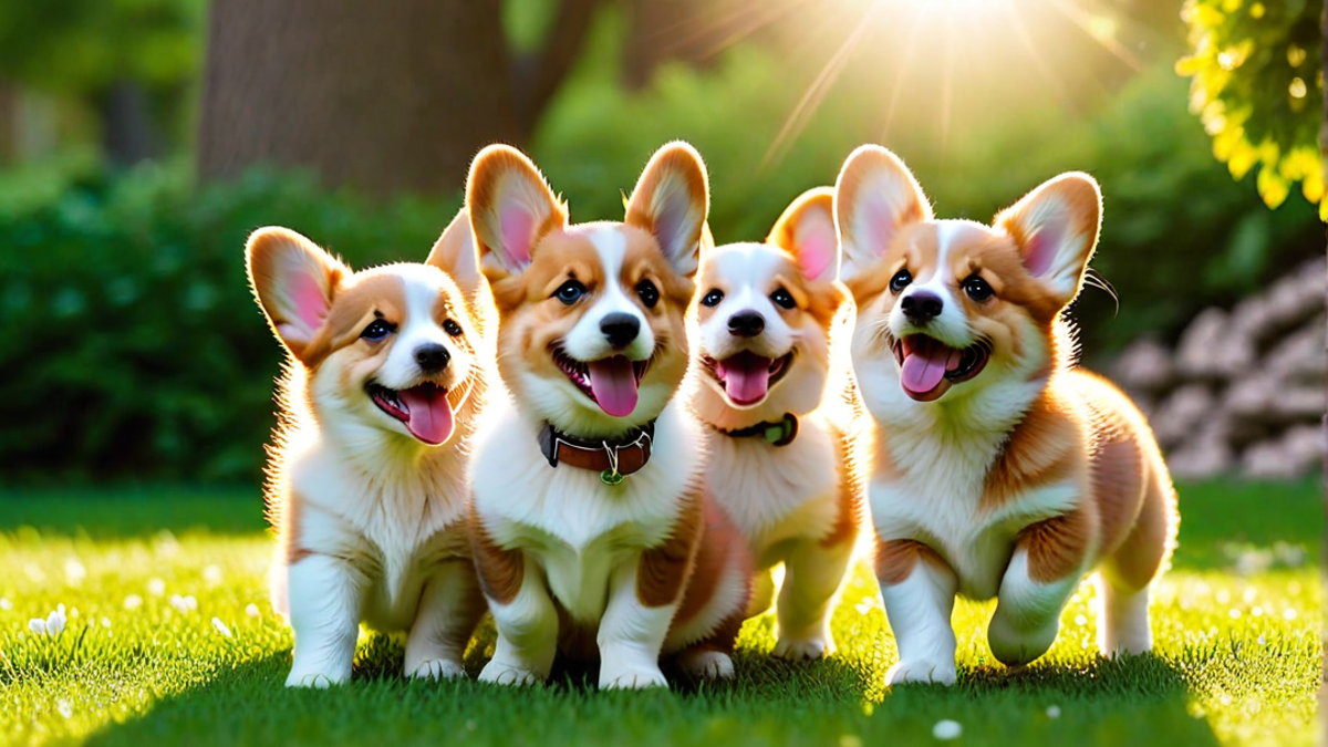 Playful Corgi Puppies in the Park