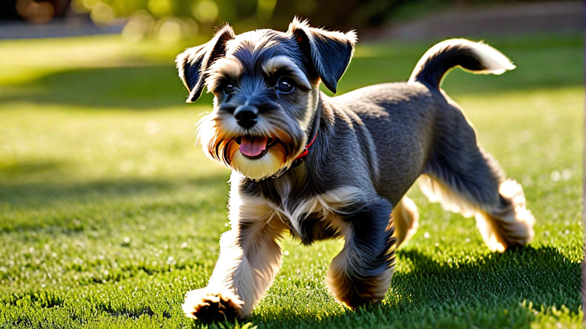 Playful Miniature Schnauzer Puppy in the Park