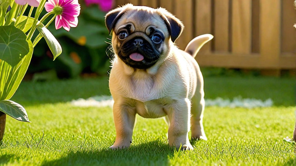 Playful Pug Puppies in the Garden