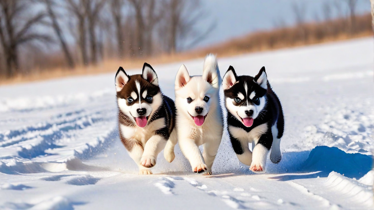 Playful Puppies Chasing Each Other