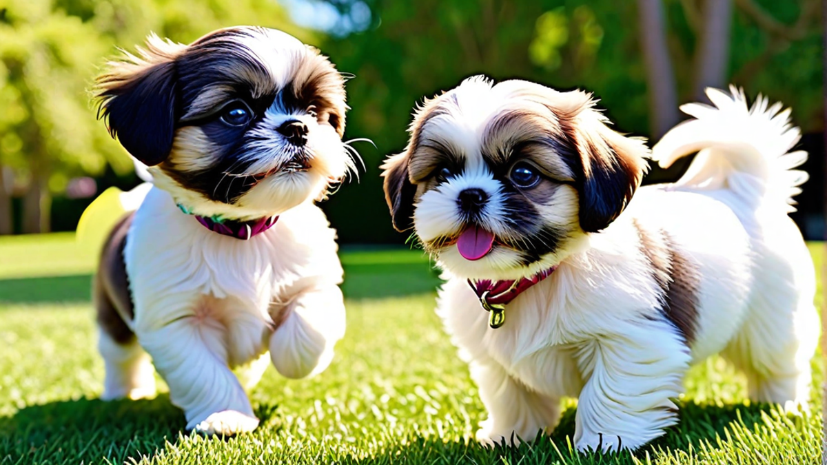 Playful Shih Tzu Puppies in the Park