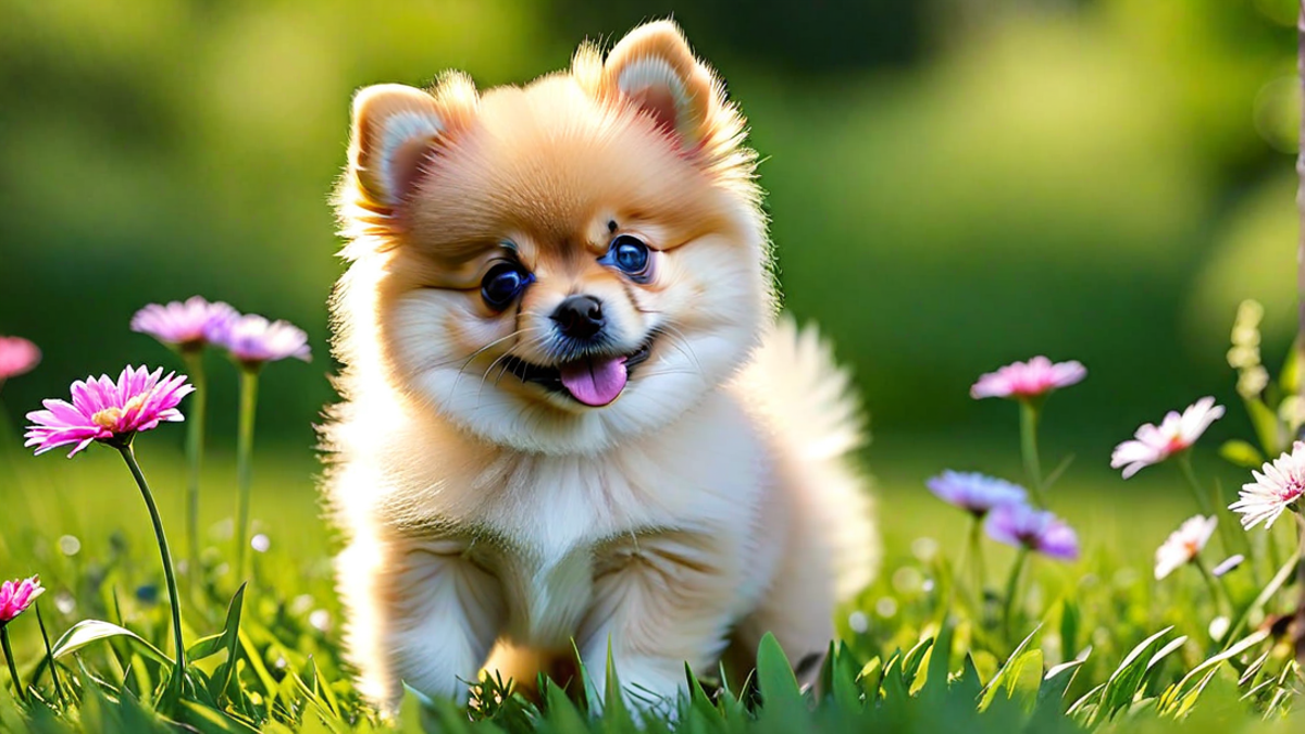 Pomeranian Puppy Enjoying a Day at the Park