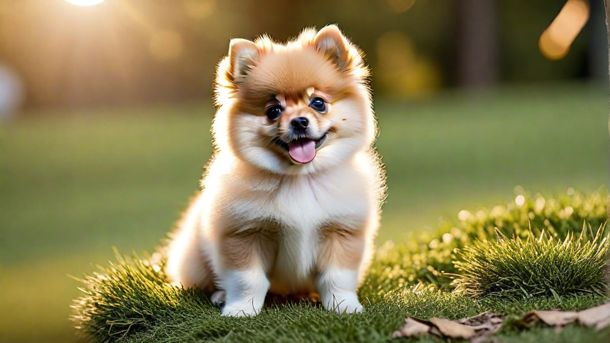 Pomeranian Puppy with Big, Fluffy Ears