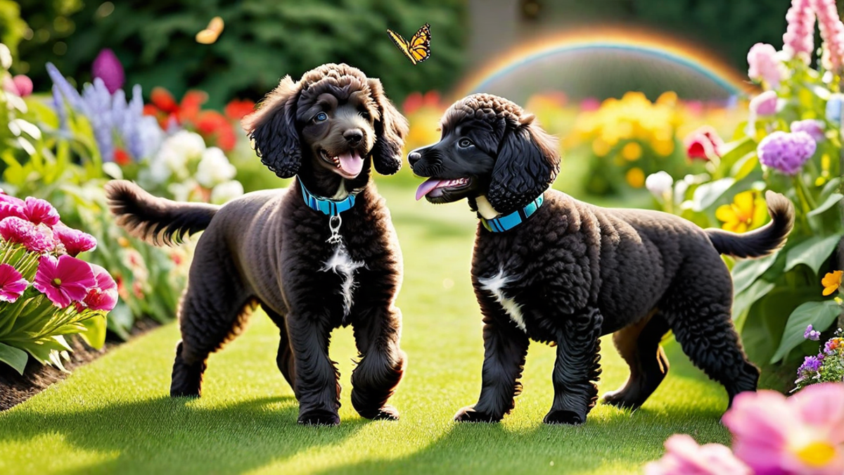 Poodle Puppies Enjoying a Summer Day