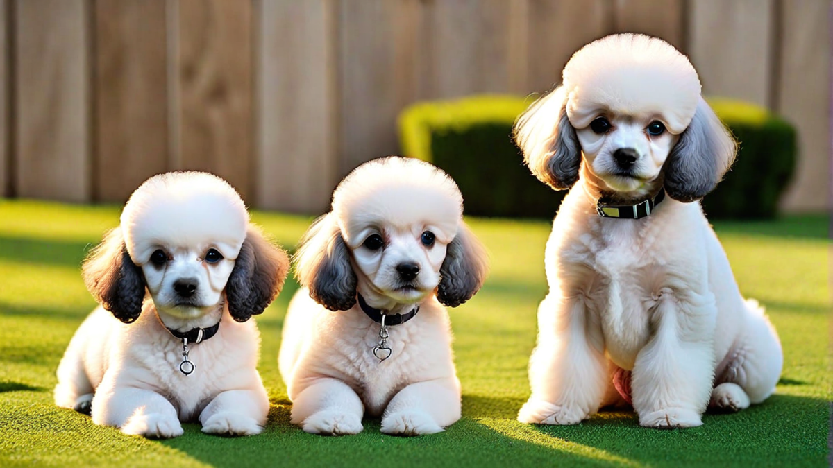 Poodle Puppies Showing Off Their Unique Coats