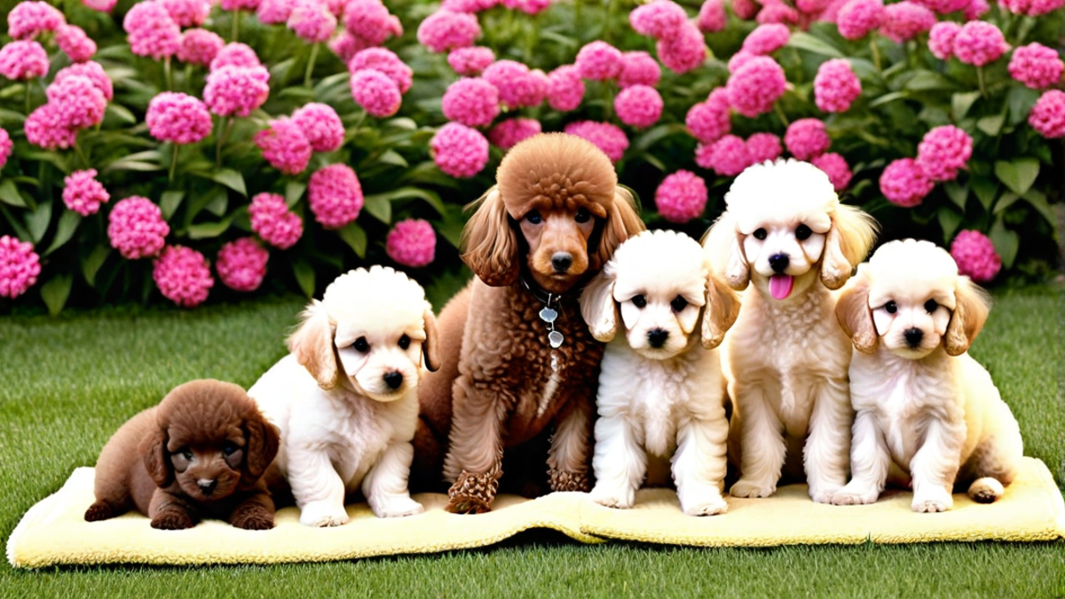 Portrait of a Poodle Puppy Family