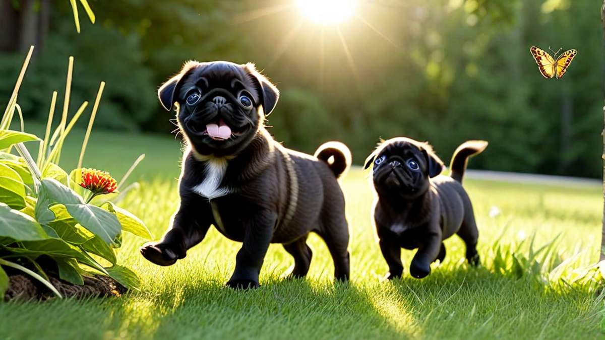 Pug Puppies Exploring the Great Outdoors