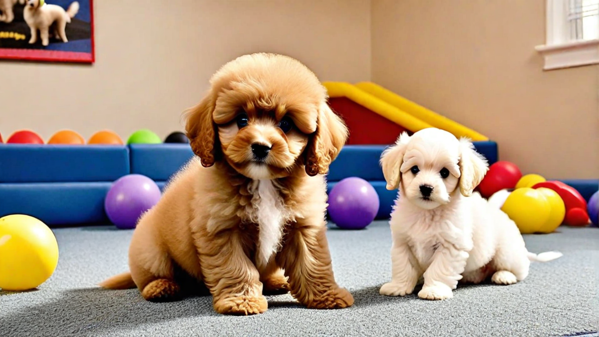 Puppies Learning to Socialize at Puppy School