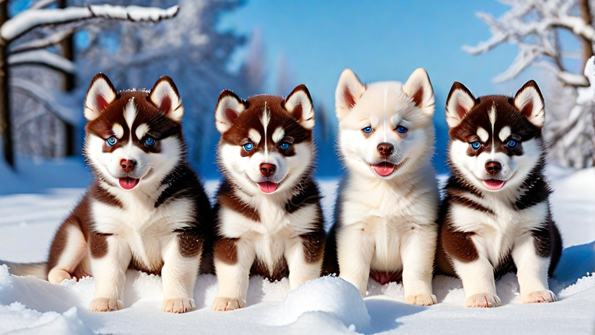 Red and White Siberian Husky Puppies