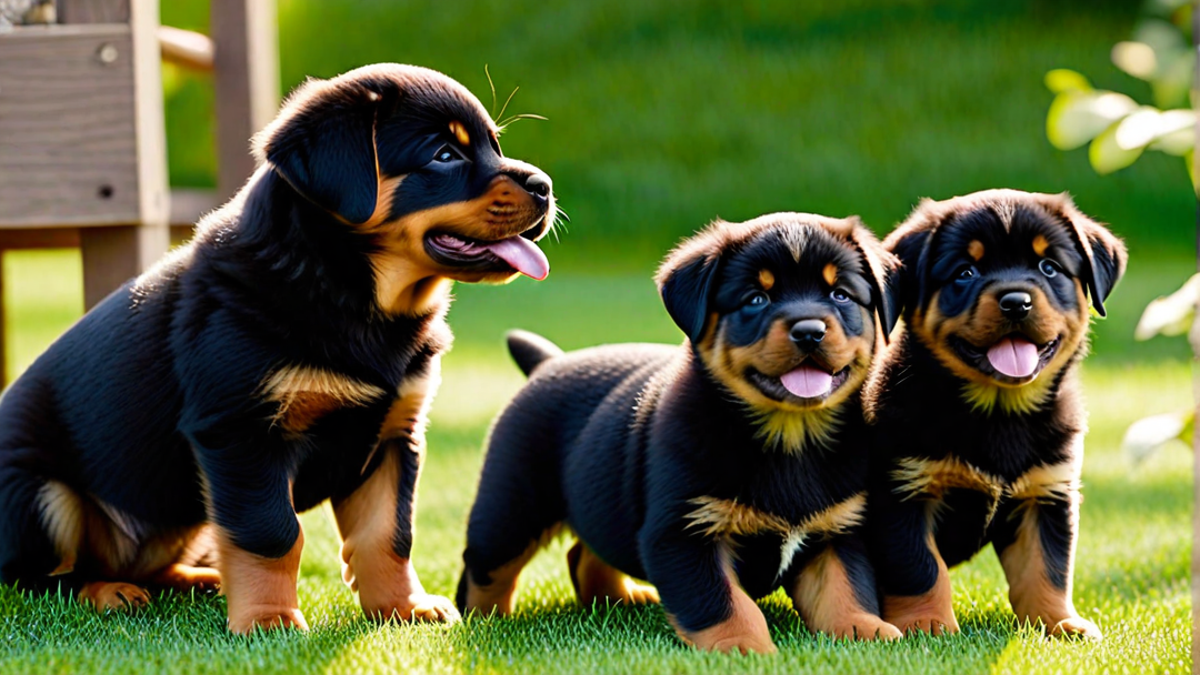 Rottweiler Puppies Meeting Their New Human Family