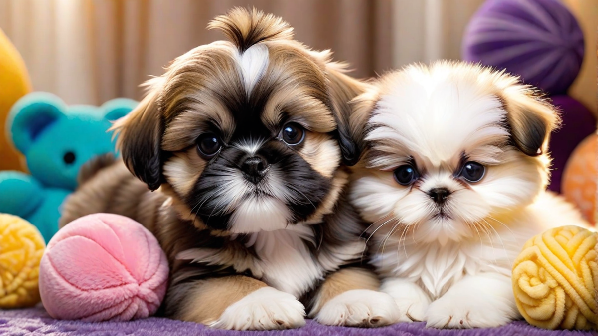 Shih Tzu Puppy and Kitten Best Friends