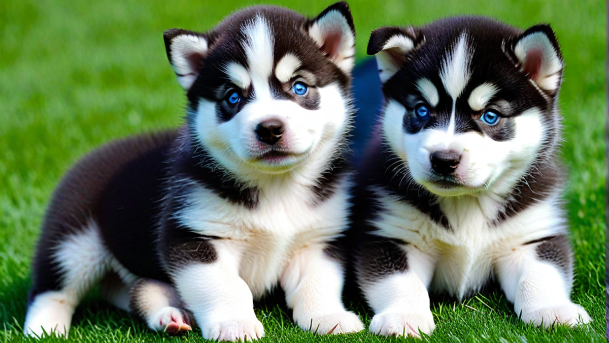 Siberian Husky Puppies Learning to Howl