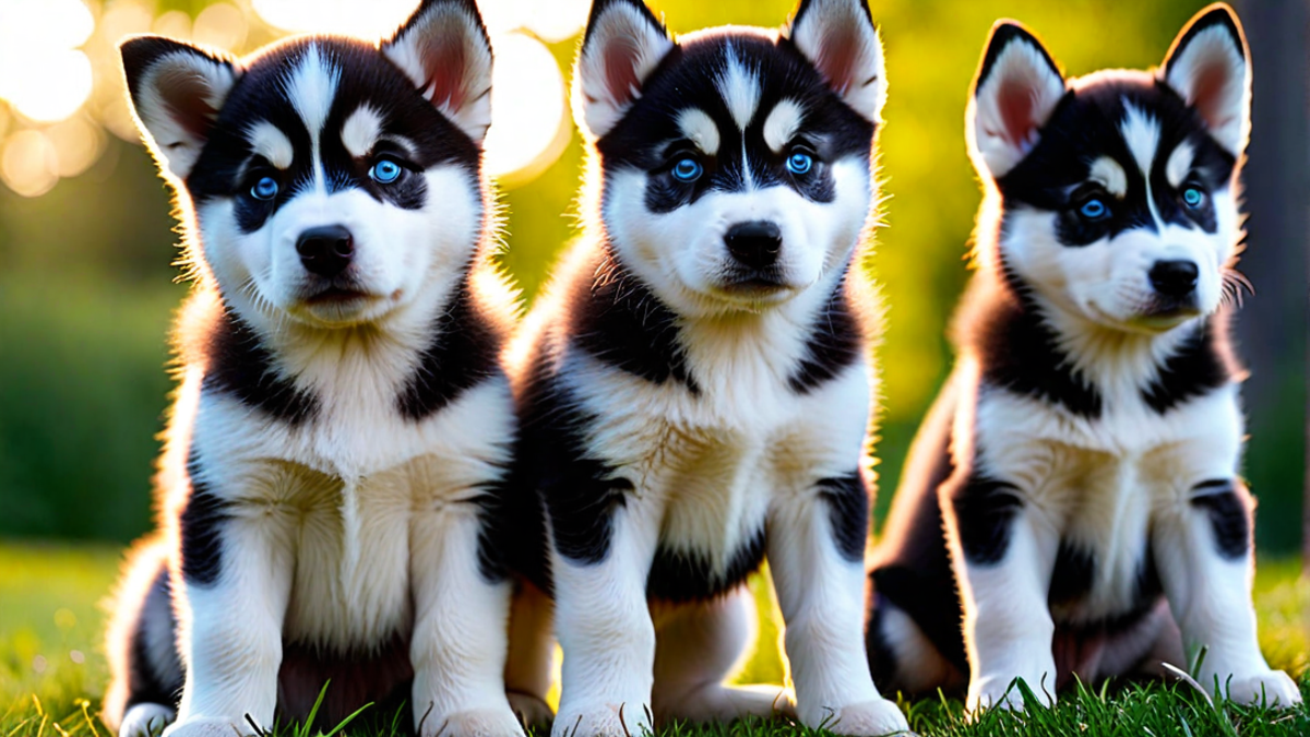 Siberian Husky Puppies with Mesmerizing Eyes