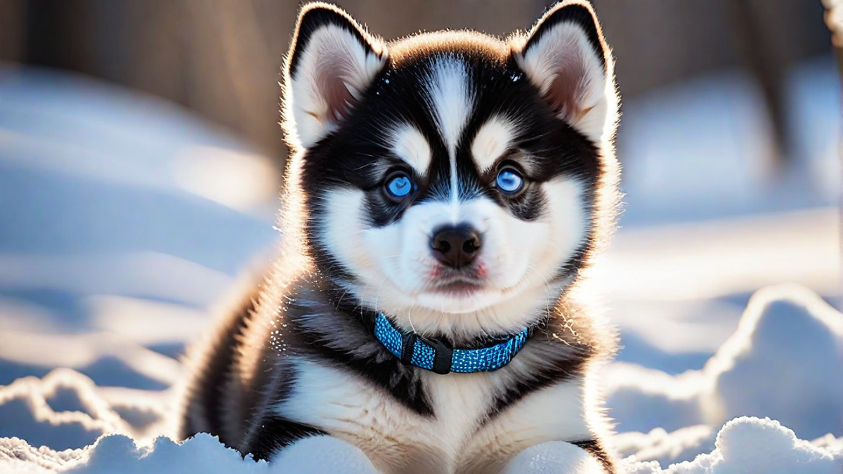 Siberian Husky Puppy with Unique Markings