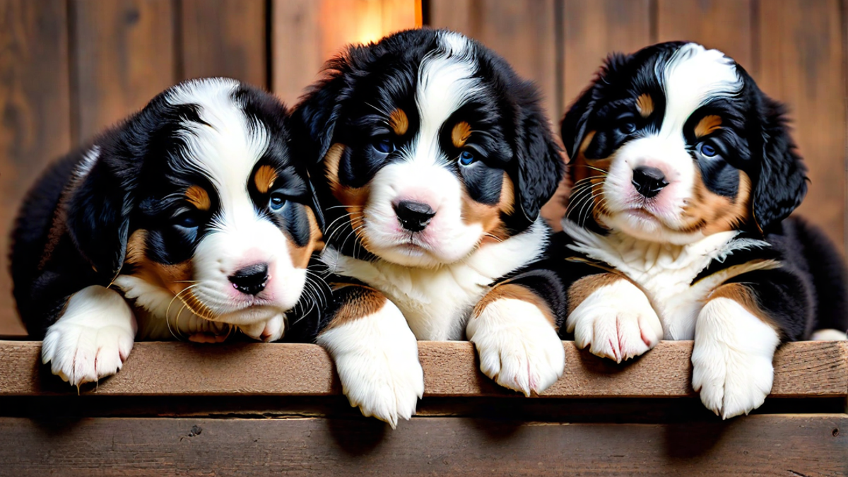 Sleeping Beauties: A Pile of Bernese Puppies