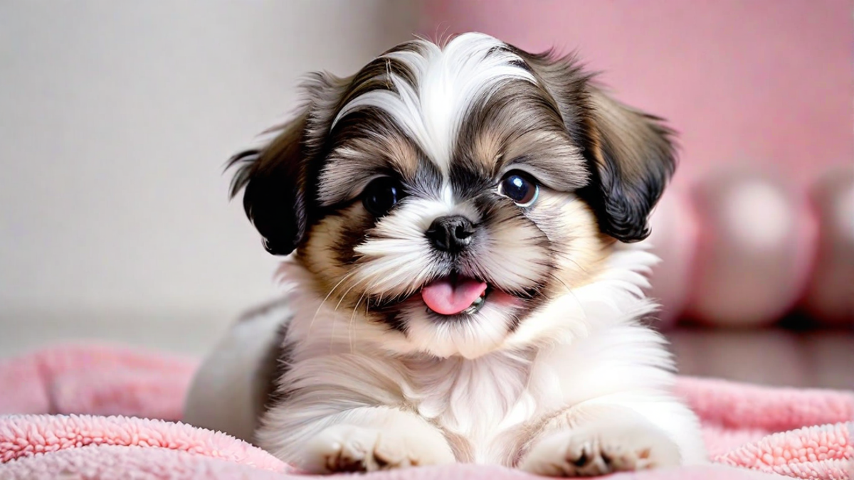 Sleepy Shih Tzu Puppy Yawning