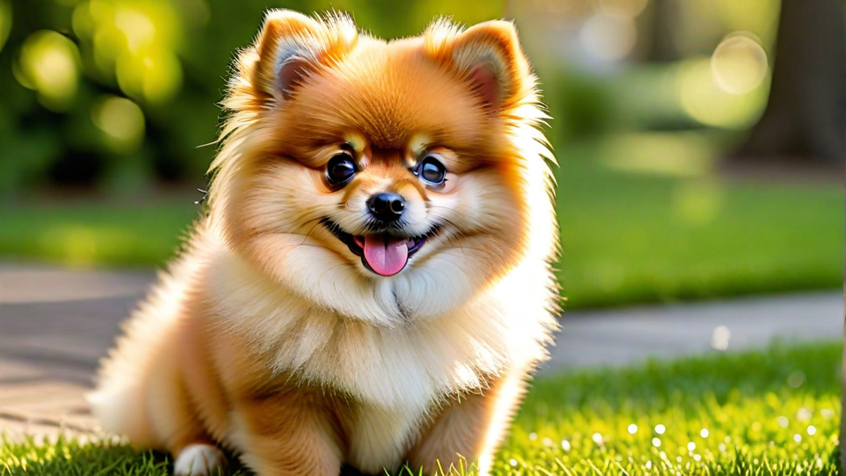 Smiling Pomeranian Puppy in the Sun