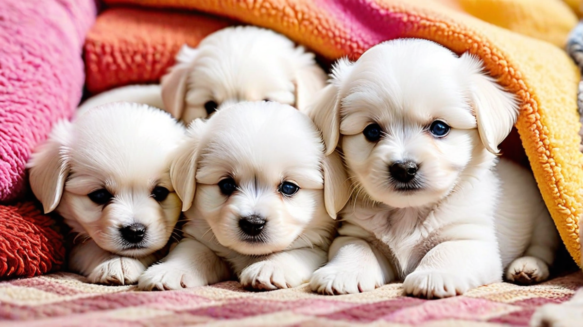 Snuggle Time: Bichon Frise Puppies in Blankets