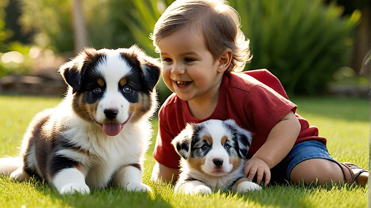 The Bond Between Australian Shepherd Puppies and Children