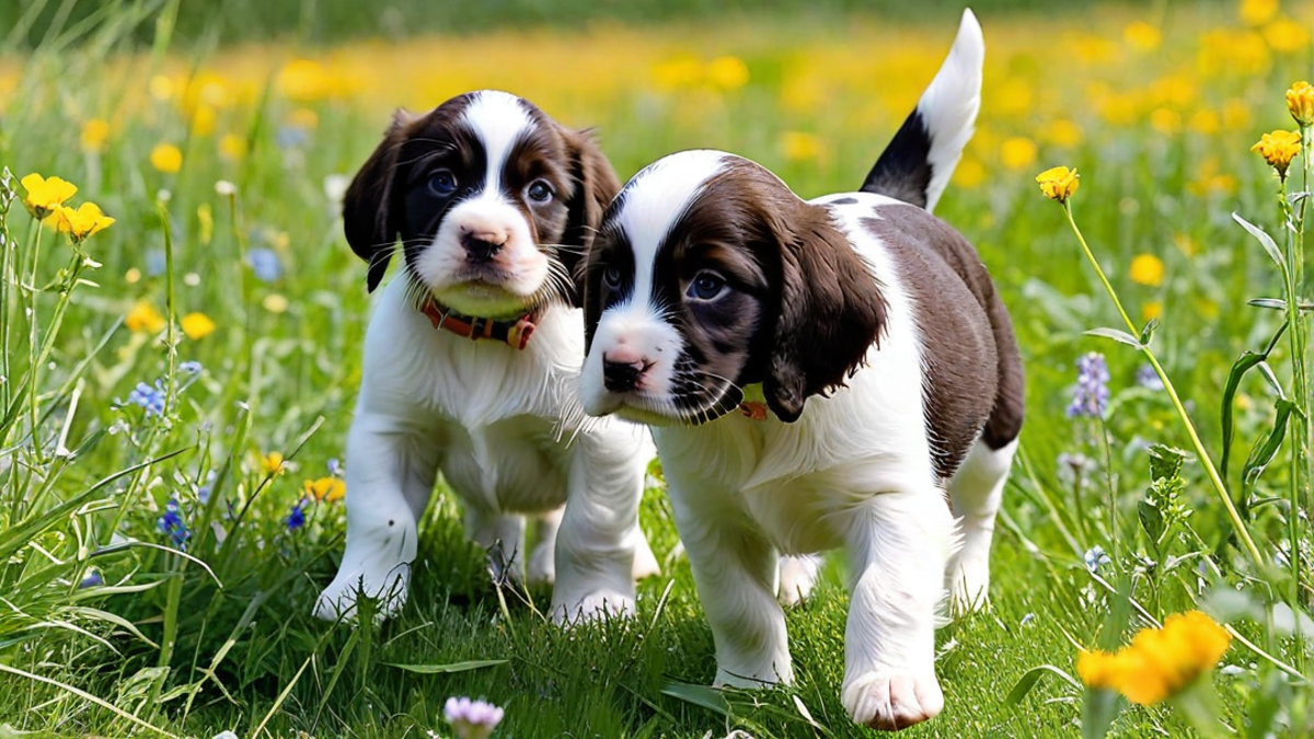 Tiny Springer Puppies Exploring the Great Outdoors