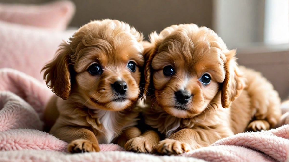 Tiny Toy Poodle Puppies Cuddling