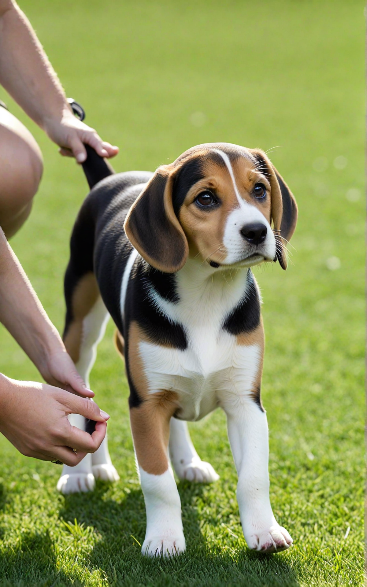 Training Session with a Smart Beagle Puppy