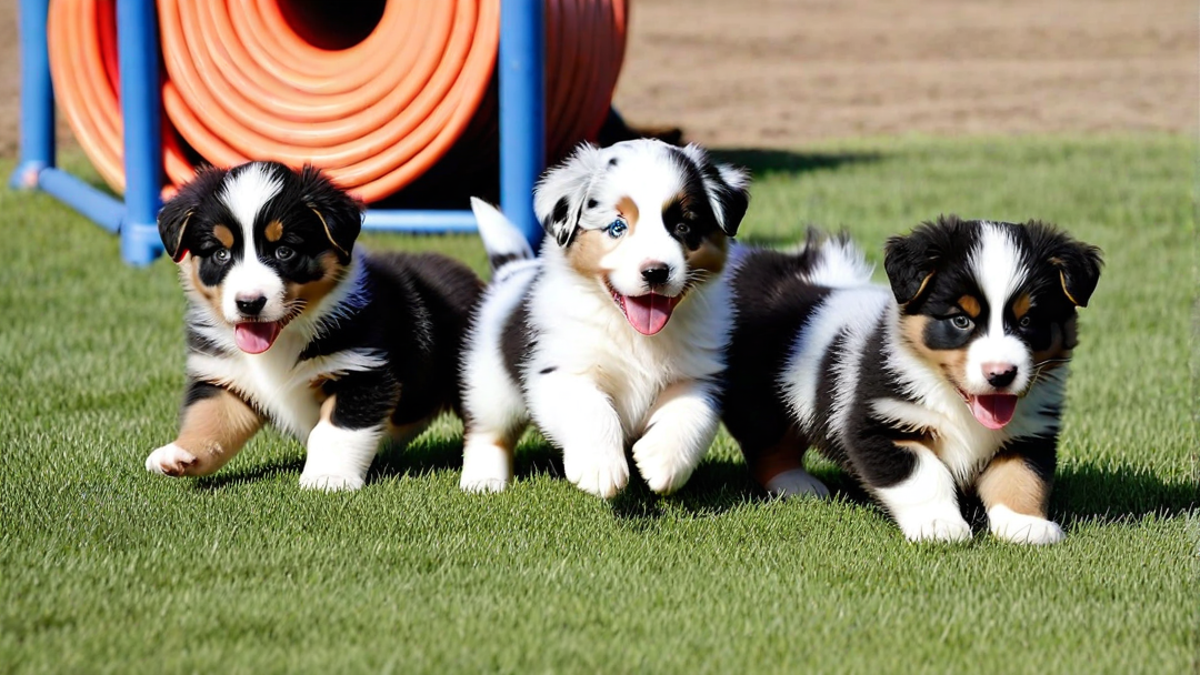 Training Sessions with Australian Shepherd Puppies