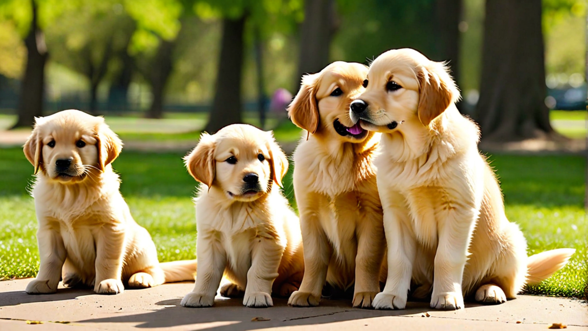 Training Time: Golden Retriever Puppies Learning Commands