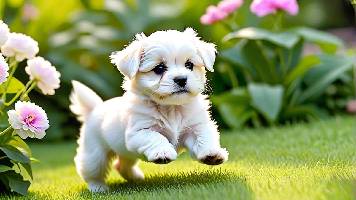 Two Maltese Puppies on a Playdate