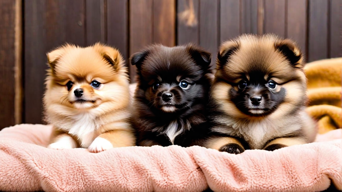 Week-Old Pomeranian Puppies