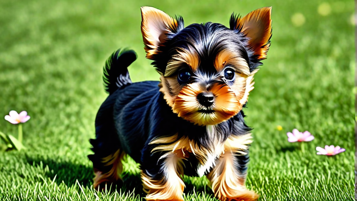 Yorkshire Terrier Puppy Making Friends