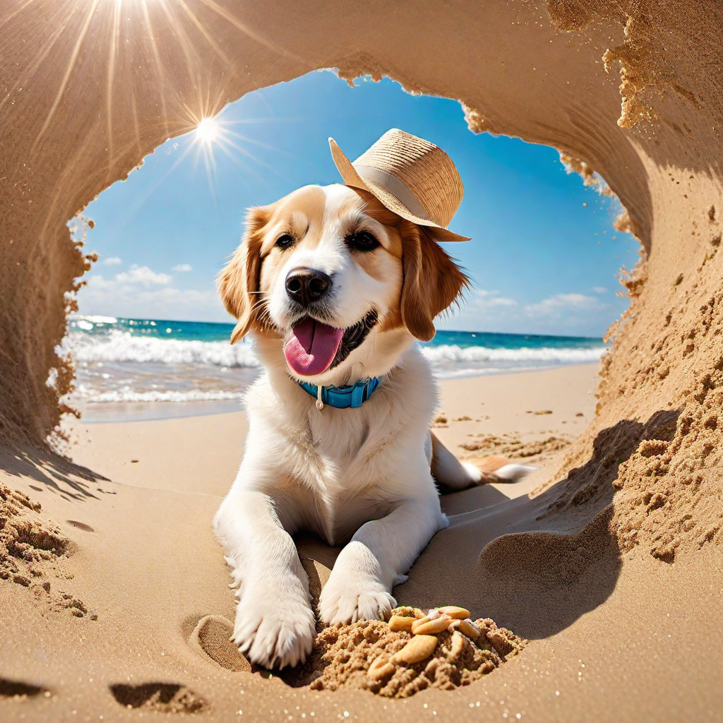 Beach Buddies: Cute Dogs Enjoying the Sunshine and Sand