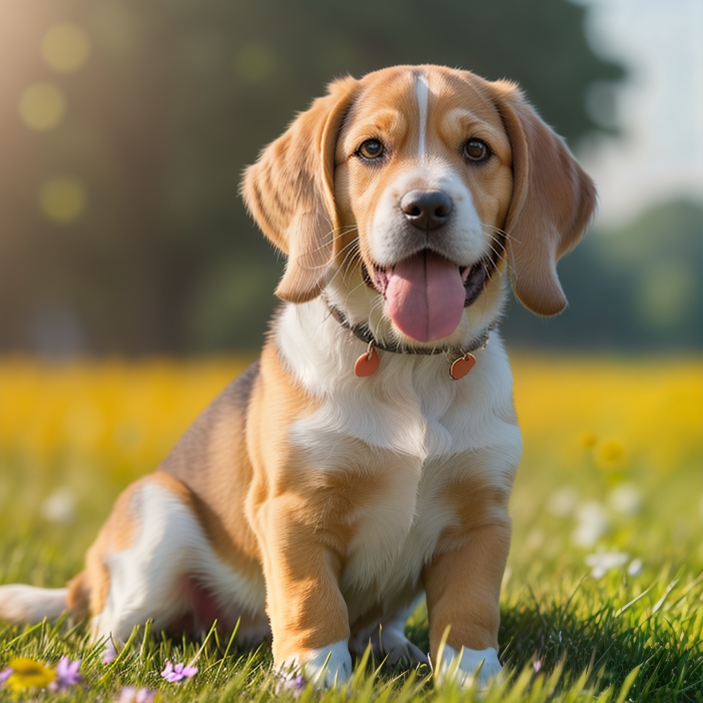 Beagle Puppy Enjoying a Sunshine Day